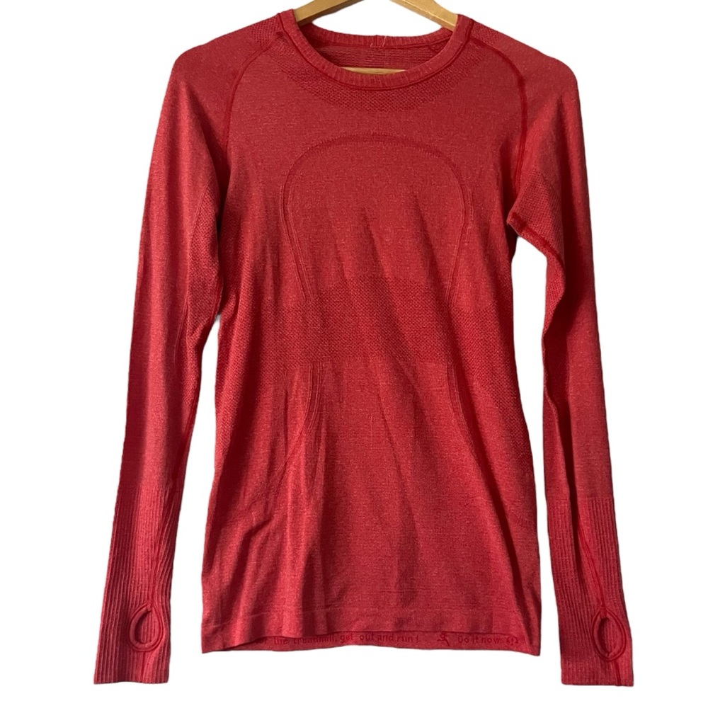 Lululemon Swiftly Tech Long Sleeve Red Pink Women's 6 Sporty Athletic
